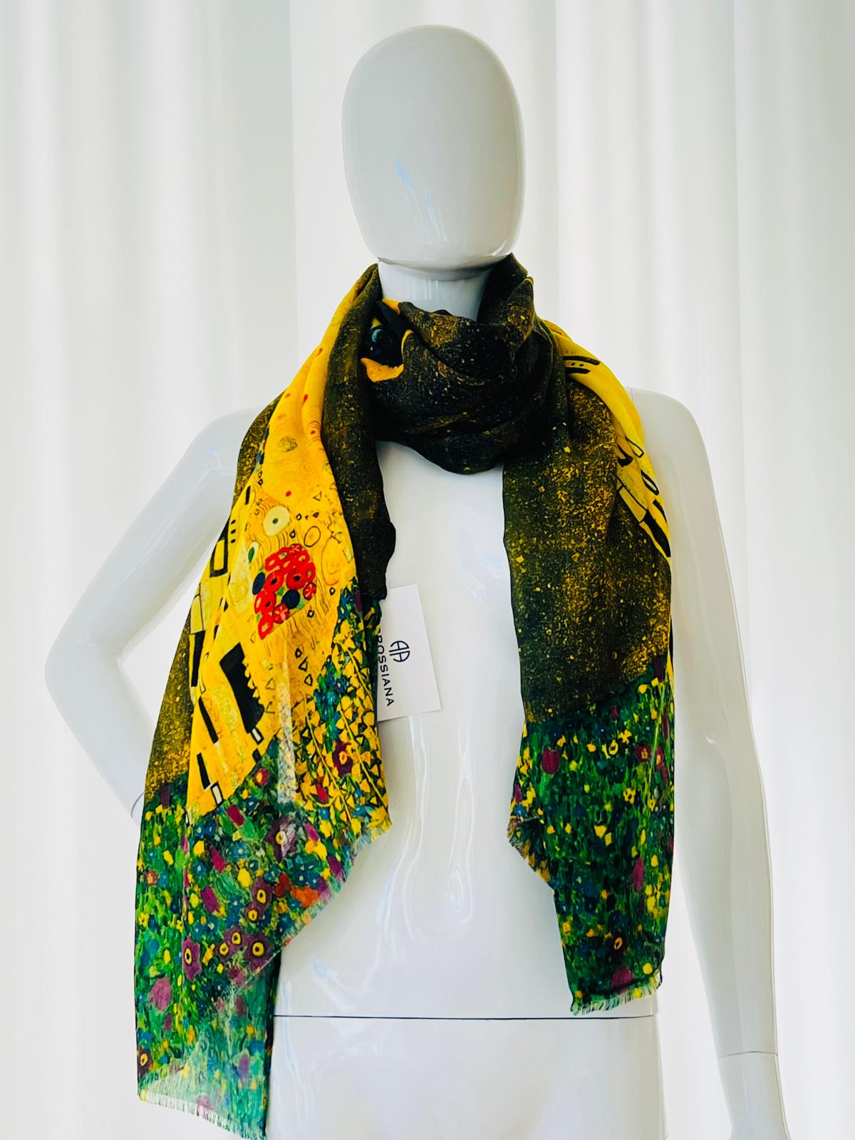 Modischer, eleganter Schal mit italienischem Charakter, aus hochwertiger Viscose, in leuchtenden Farben und stilvollem Design