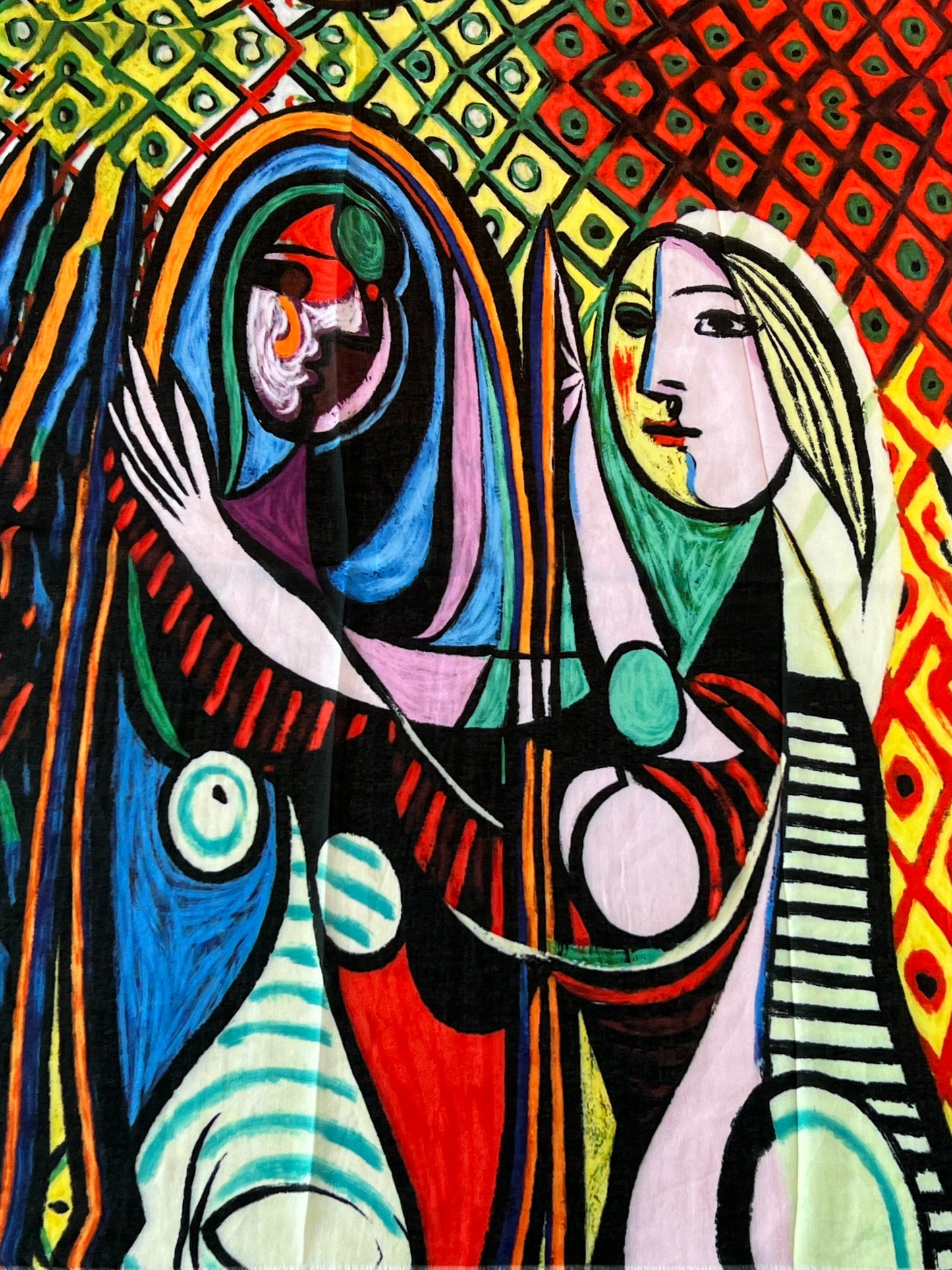 Hochwertiger Schal aus Viscose mit freundlichen Farben in italienischem Design.